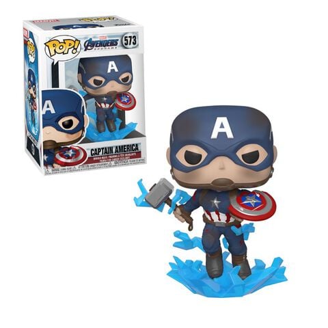 Figurine Funko Pop! N°573 - Avengers - Captain America Avec Bouclier Cassé Et Ma